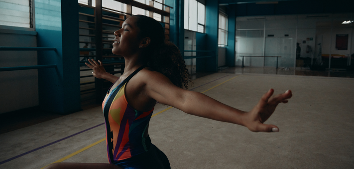 Jordan Chiles exercising