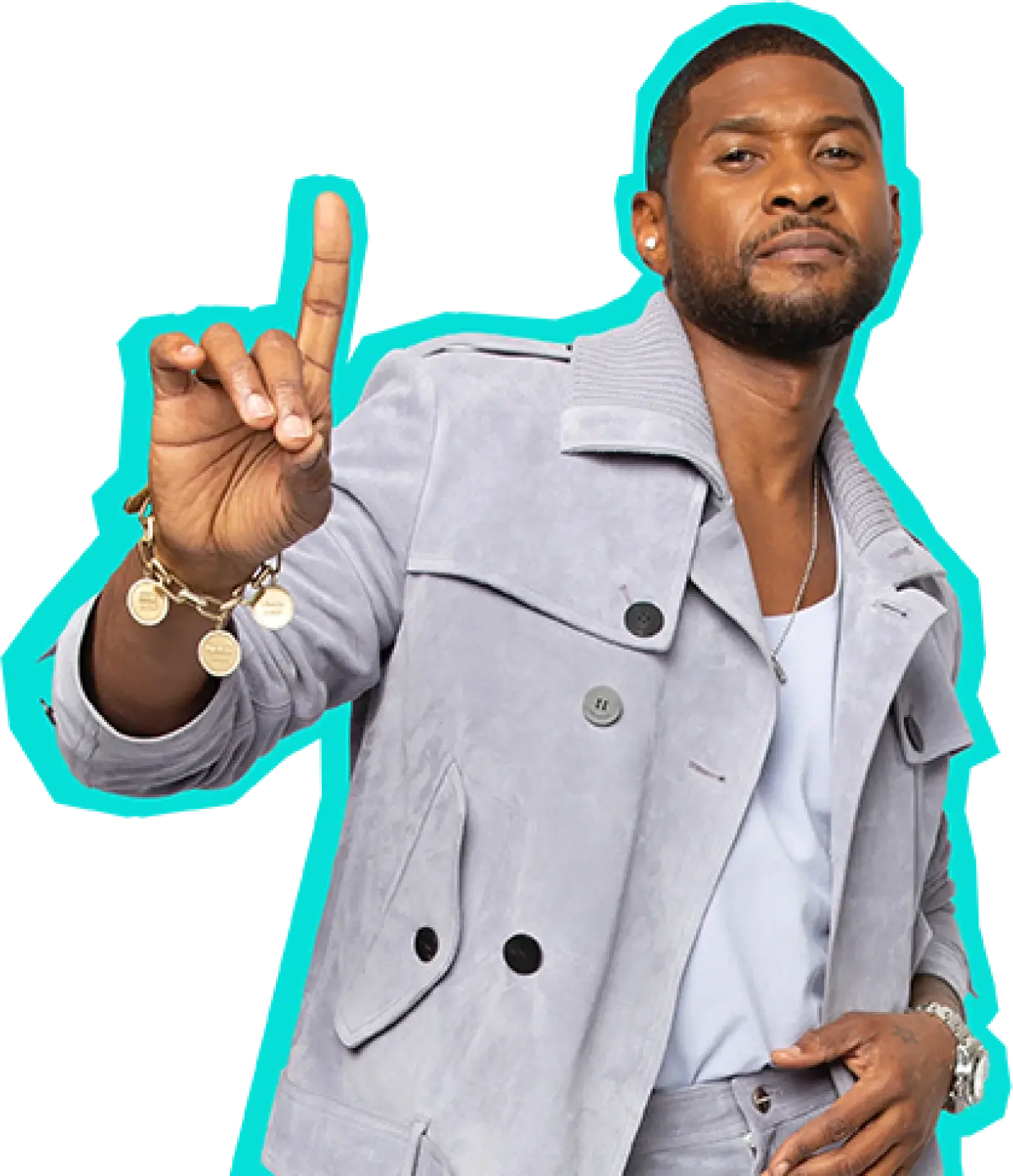 Usher holding up 1 finger takes The 1 Pledge